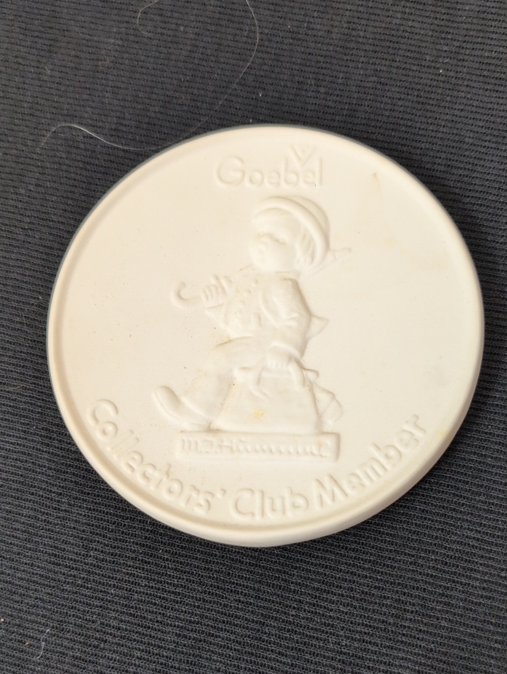 Goebel White Embossed Porcelain Plaque